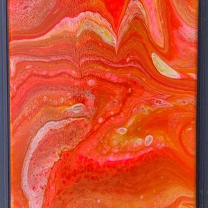 Orangeade 8"x10" Painting by Color Fluent Art (Orange/White)